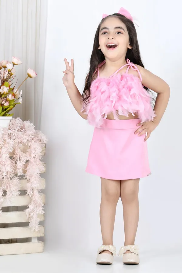 Feather_Top_And_Skirt_Baby_Pink
