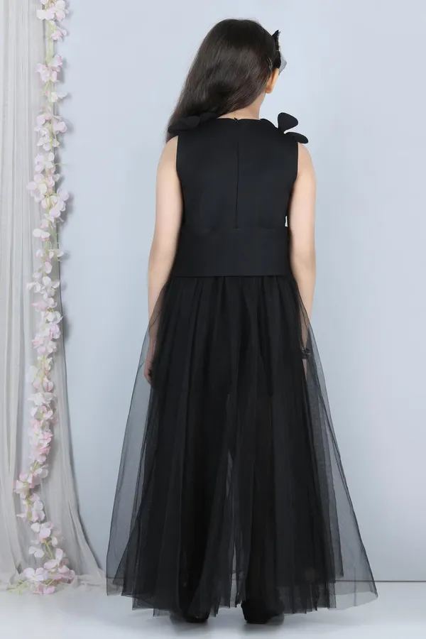 Neoprene_Flower_Dress_Black