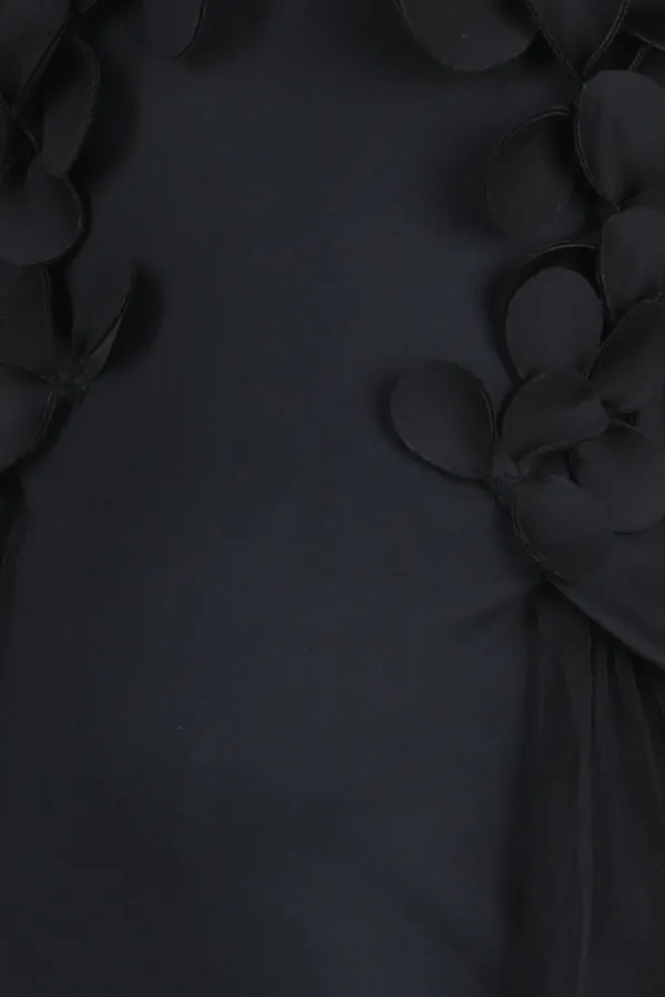 Neoprene_Flower_Dress_Black