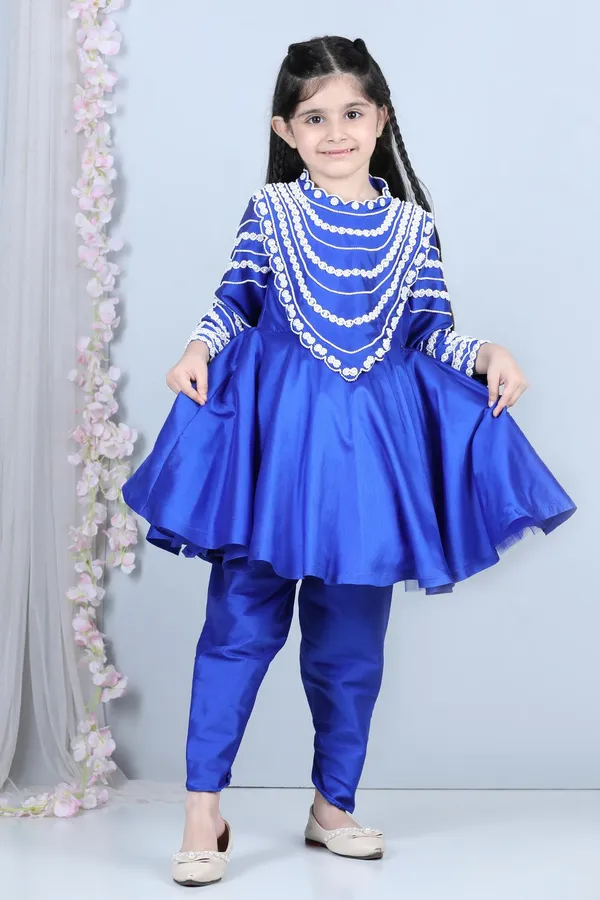 Peplum_Suit_With_Pearl_Work_Electric_Blue