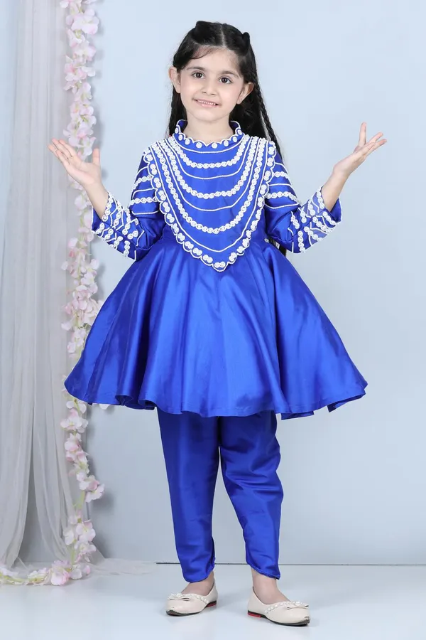 Peplum_Suit_With_Pearl_Work_Electric_Blue