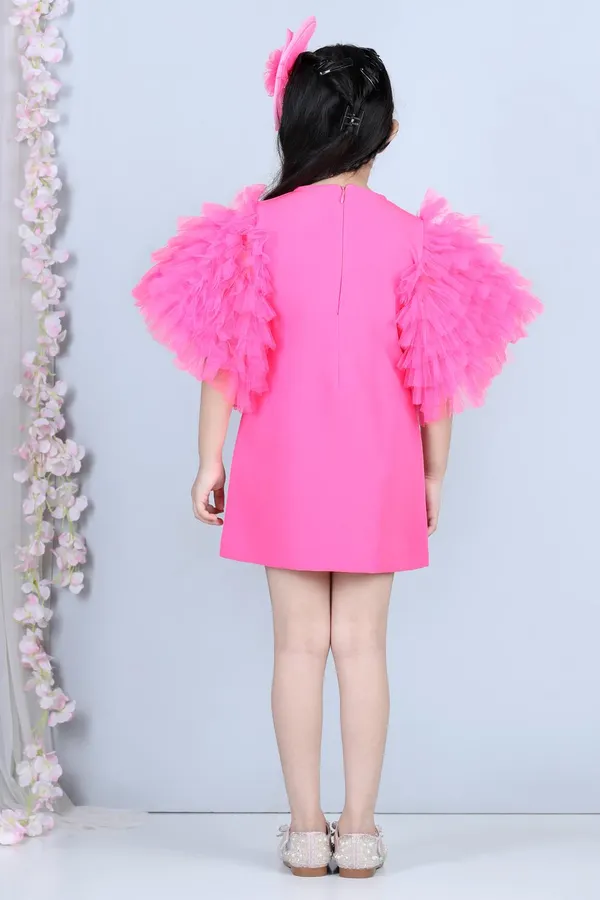 Short_Dress_With_Tulle_Sleeves_Pink