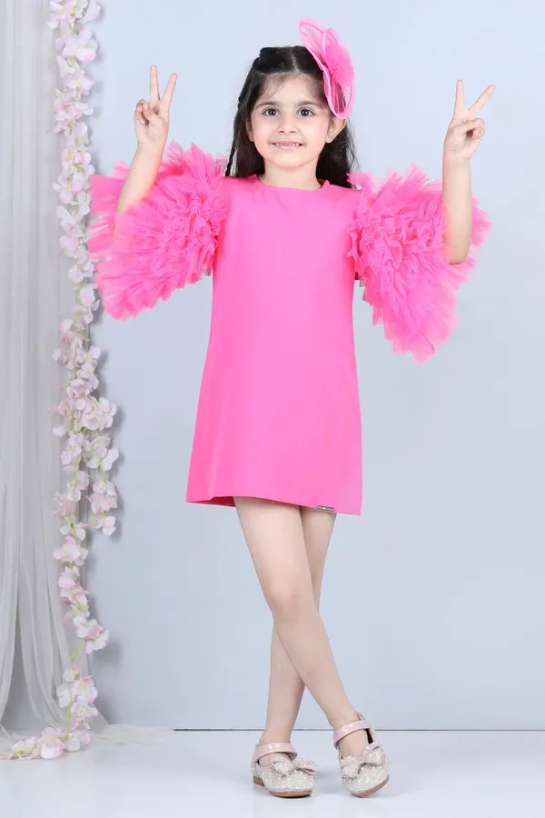 Short_Dress_With_Tulle_Sleeves_Pink