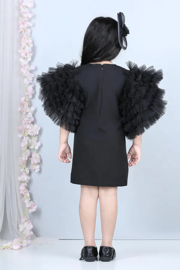 Short_Dress_With_Tulle_Sleeves_Black
