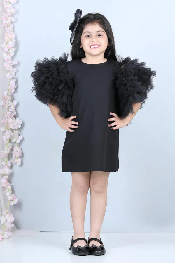 Short_Dress_With_Tulle_Sleeves_Black