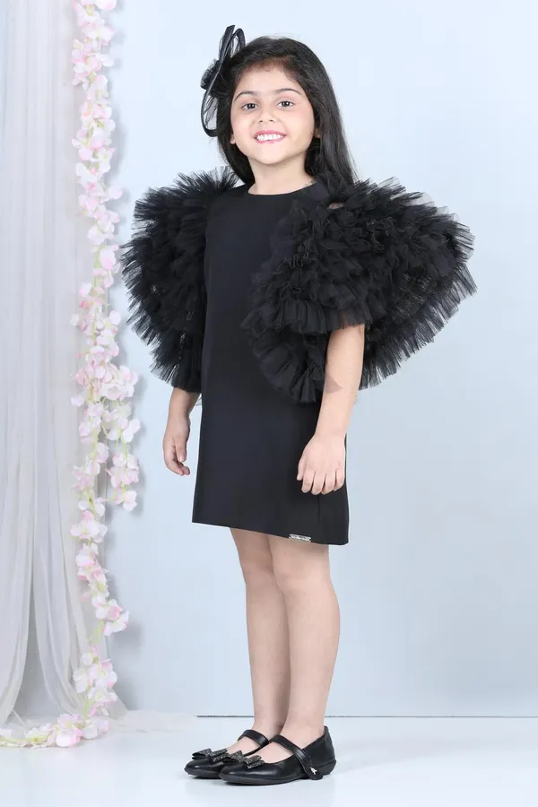 Short_Dress_With_Tulle_Sleeves_Black