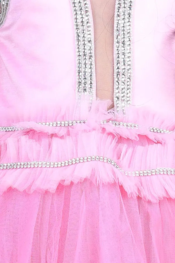 Flair_Dress_With_Hand_Embroidery_Baby_Pink