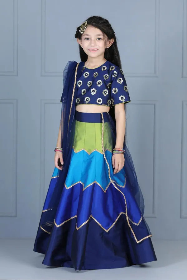 Embriodered_Choli_With_Multi_Colour_Lehenga_Navy_Blue
