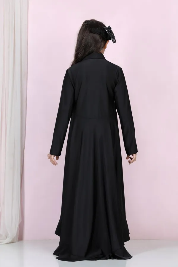 Dress_With_Cut_On_Sides_And_Flower_Detailing_Black