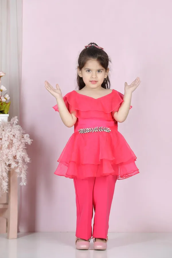 Top_And_Pant_With_Broach_Hotpink