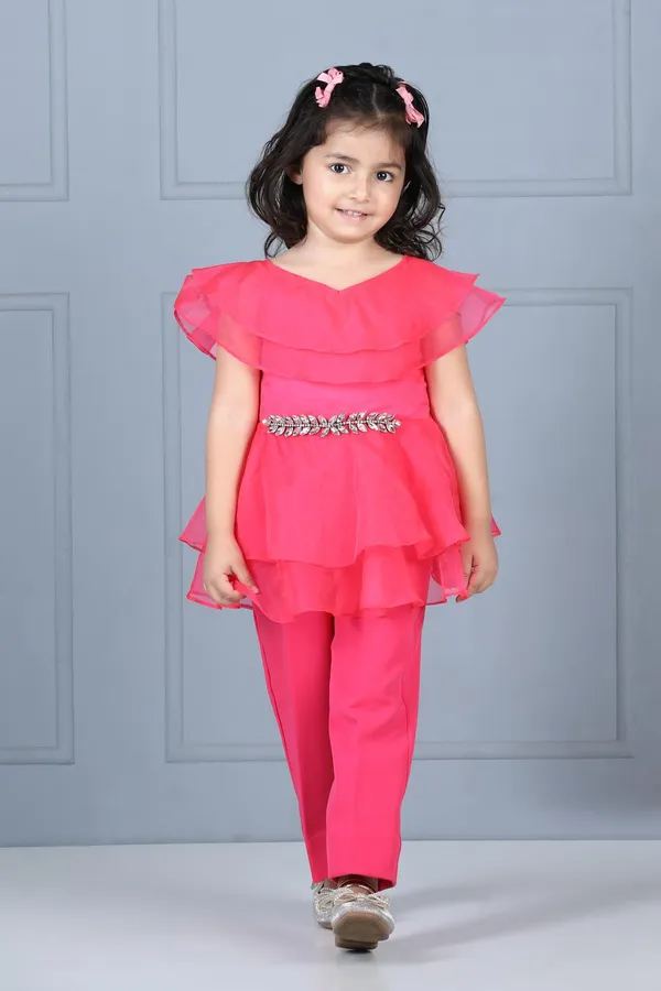 Top_And_Pant_With_Broach_Hotpink