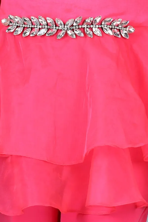 Top_And_Pant_With_Broach_Hotpink