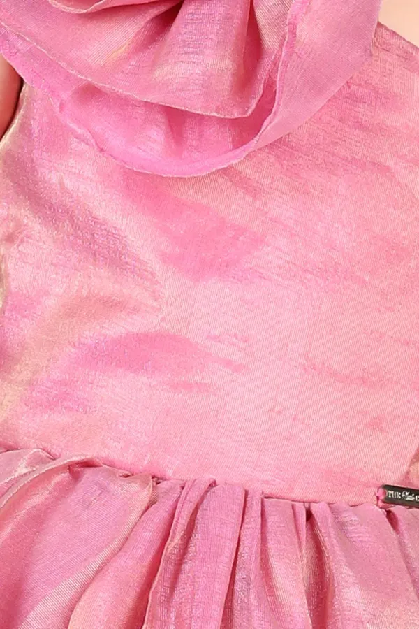 Off_Shoulder_Dress_With_Side_Tail_Pink