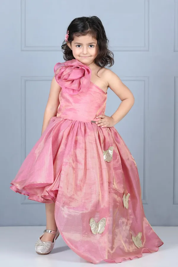 Off_Shoulder_Dress_With_Side_Tail_Pink