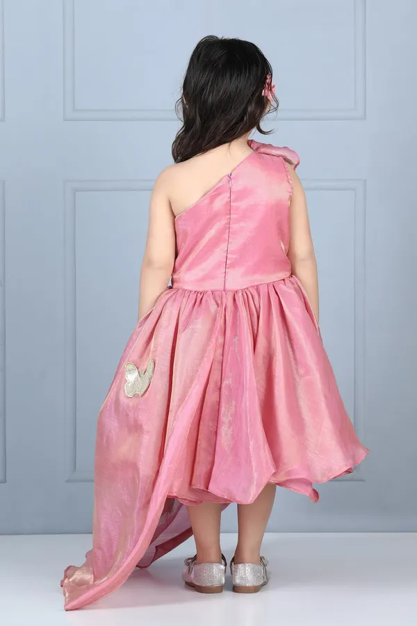 Off_Shoulder_Dress_With_Side_Tail_Pink