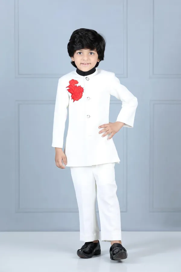 Ajkan_With_Flower_Motif_White