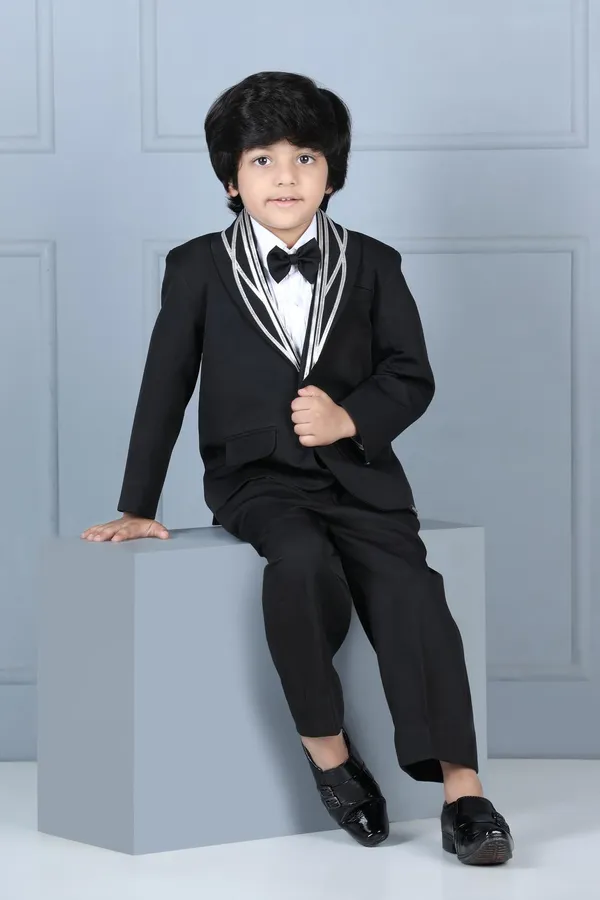 Tuxedo_With_Metallic_Strip_And_Bow_Black