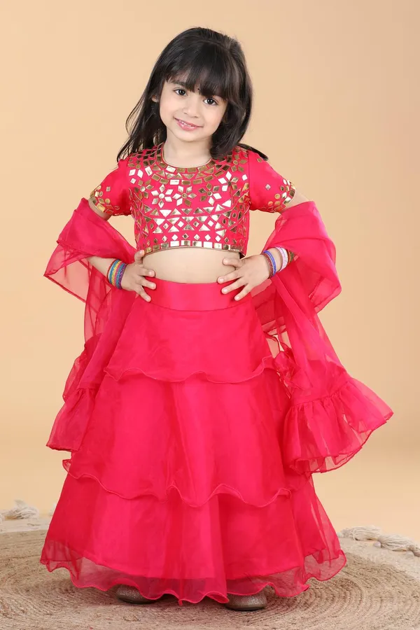 Organza_Lehenga_With_Leather_Patching_Hot_Pink