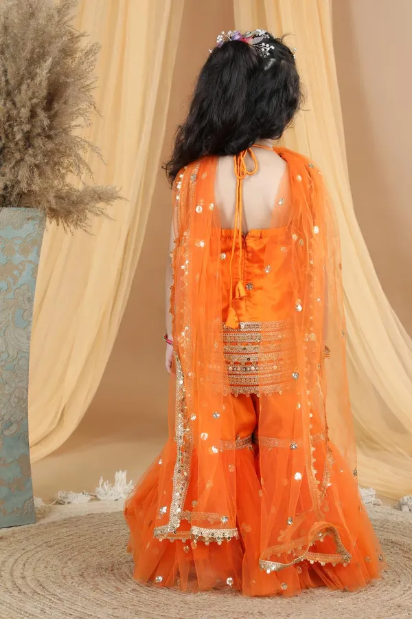 Sharara_With_Detailing_On_Shirt_And_Bottom_Orange_Color