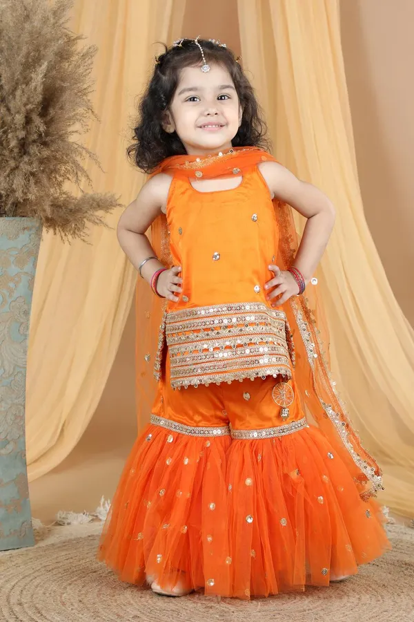 Sharara_With_Detailing_On_Shirt_And_Bottom_Orange_Color