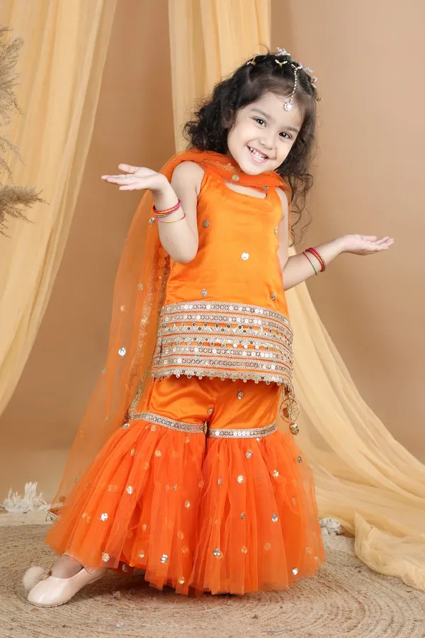 Sharara_With_Detailing_On_Shirt_And_Bottom_Orange_Color