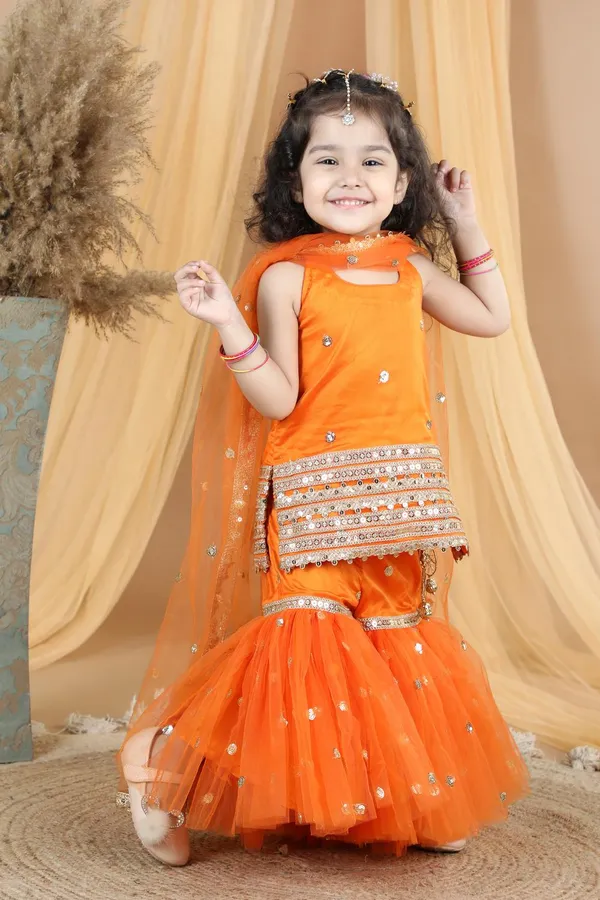 Sharara_With_Detailing_On_Shirt_And_Bottom_Orange_Color