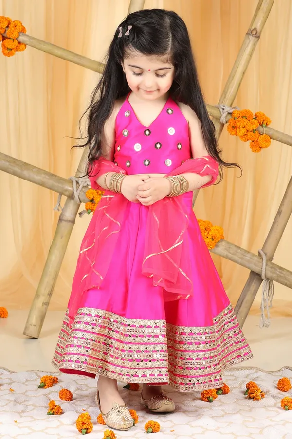 Lehenga_With_Habd_Work_Blouse_Hot_Pink