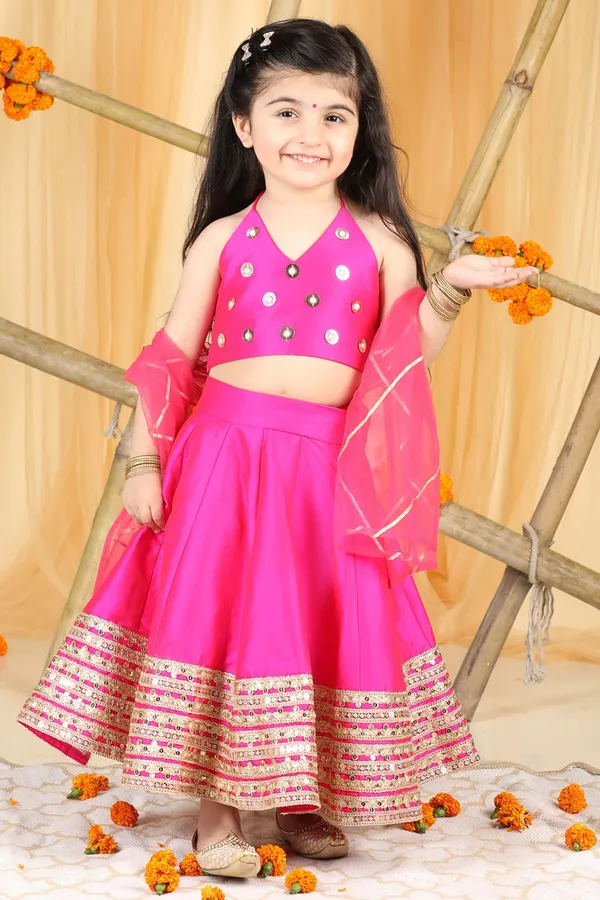 Lehenga_With_Habd_Work_Blouse_Hot_Pink