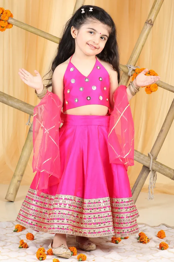 Lehenga_With_Habd_Work_Blouse_Hot_Pink