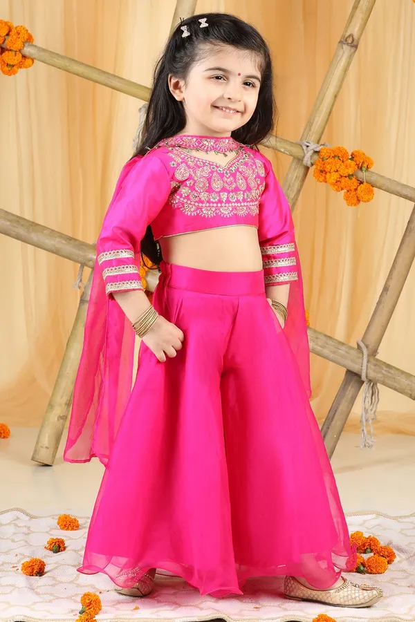 Thread_Embroidery_Blouse_With_Plazzo_Hot_Pink