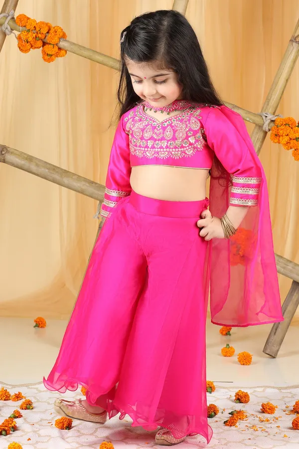 Thread_Embroidery_Blouse_With_Plazzo_Hot_Pink