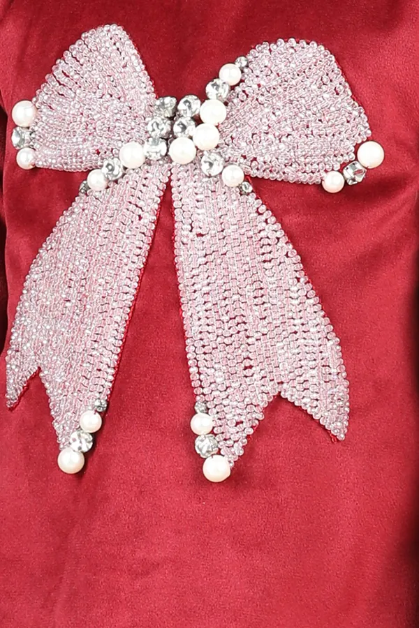 Velvet_Dress_With_Bow_Maroon