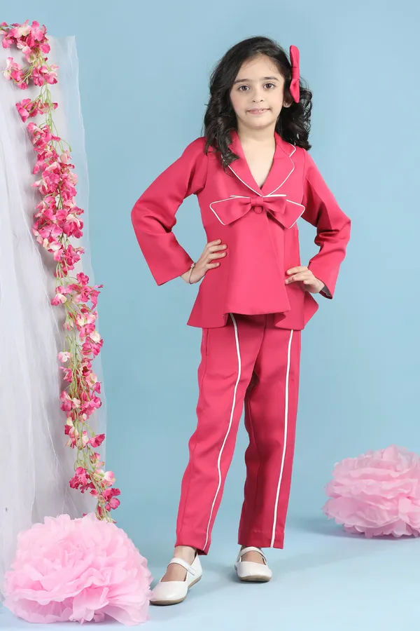 Two_Piece_Coord_Set_With_Piping_And_Bow_Detsailing_Hot_Pink