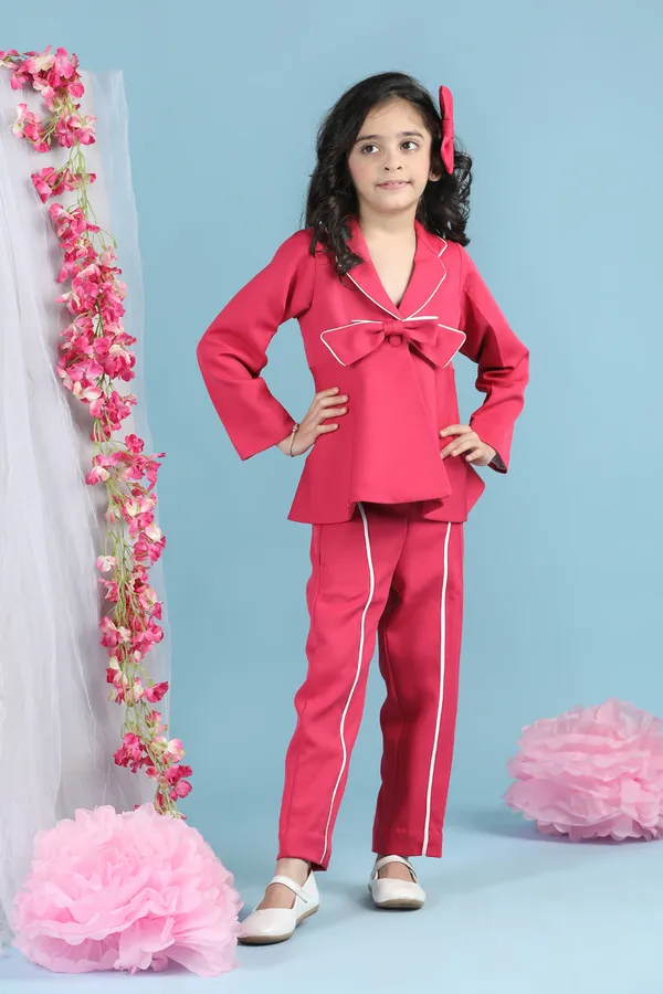 Two_Piece_Coord_Set_With_Piping_And_Bow_Detsailing_Hot_Pink