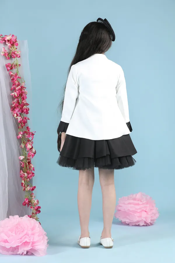 Girl_Dress_With_Coat_White_N_Black