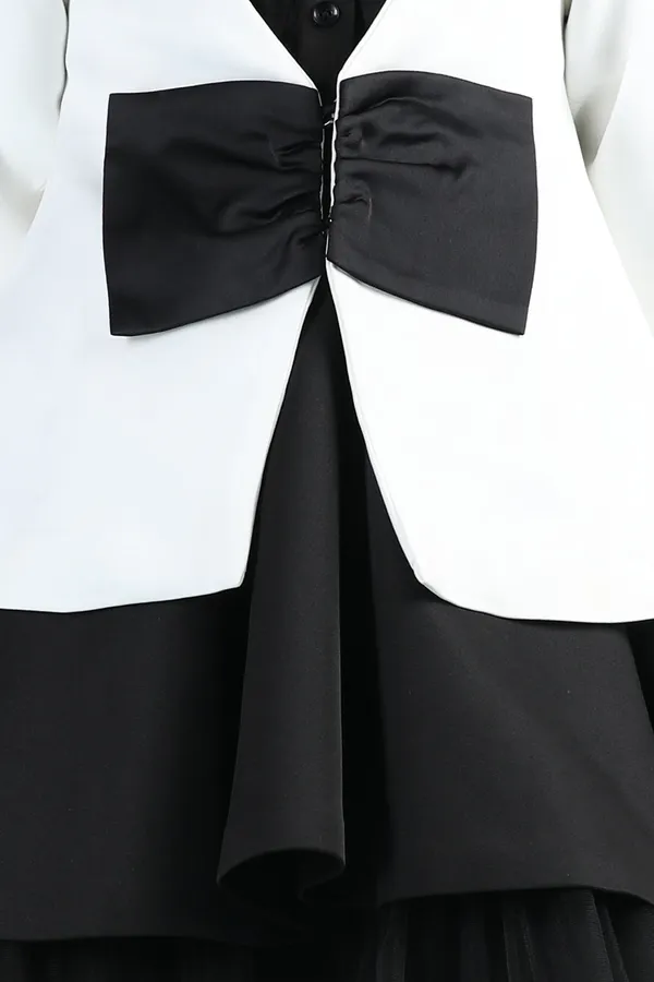 Girl_Dress_With_Coat_White_N_Black
