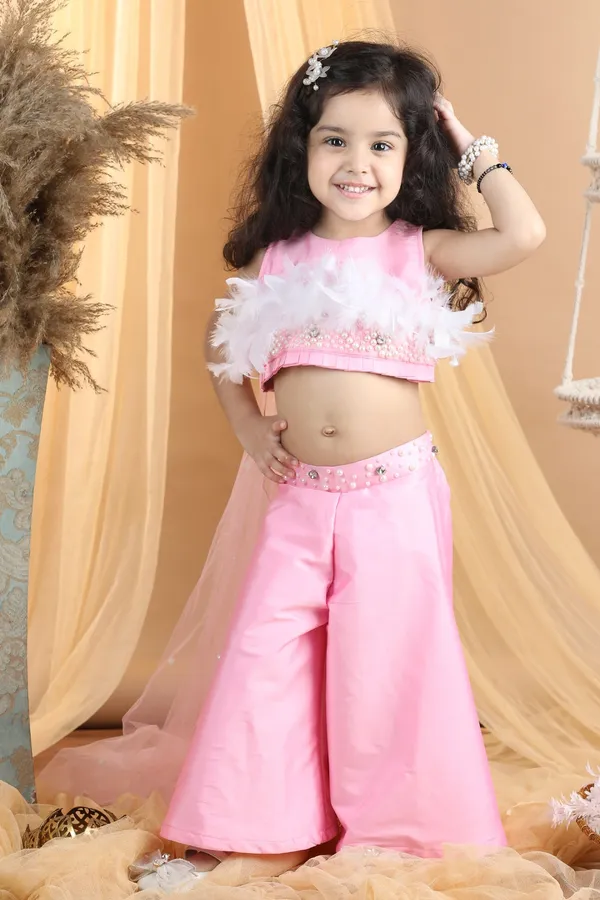 Hand_Embroided_Top_And_Palazza_Pants_With_Fur_Baby_Pink