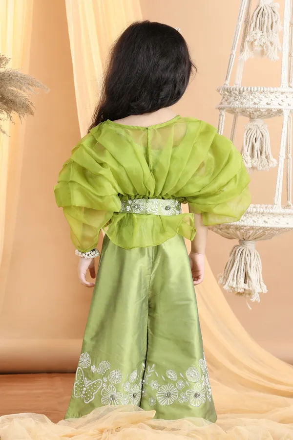 Organza_Top_With_Embroided_Pants_And_Belt_Embellished_With_Stone_And_Perls_Green