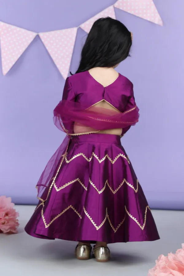Heavy_Embroidered_Blouse_With_Gota_Lines_Lehenga_And_Chunni_Purple