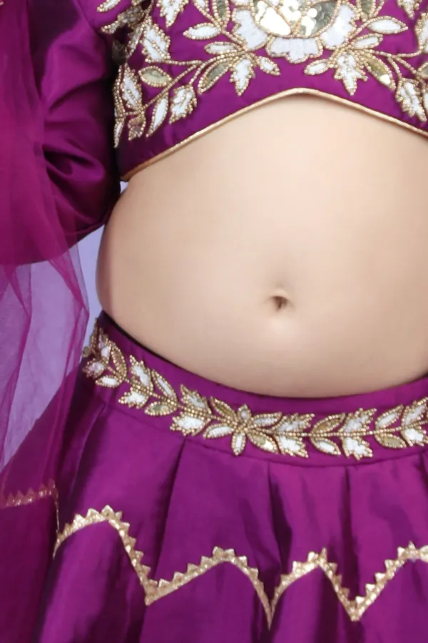 Heavy_Embroidered_Blouse_With_Gota_Lines_Lehenga_And_Chunni_Purple