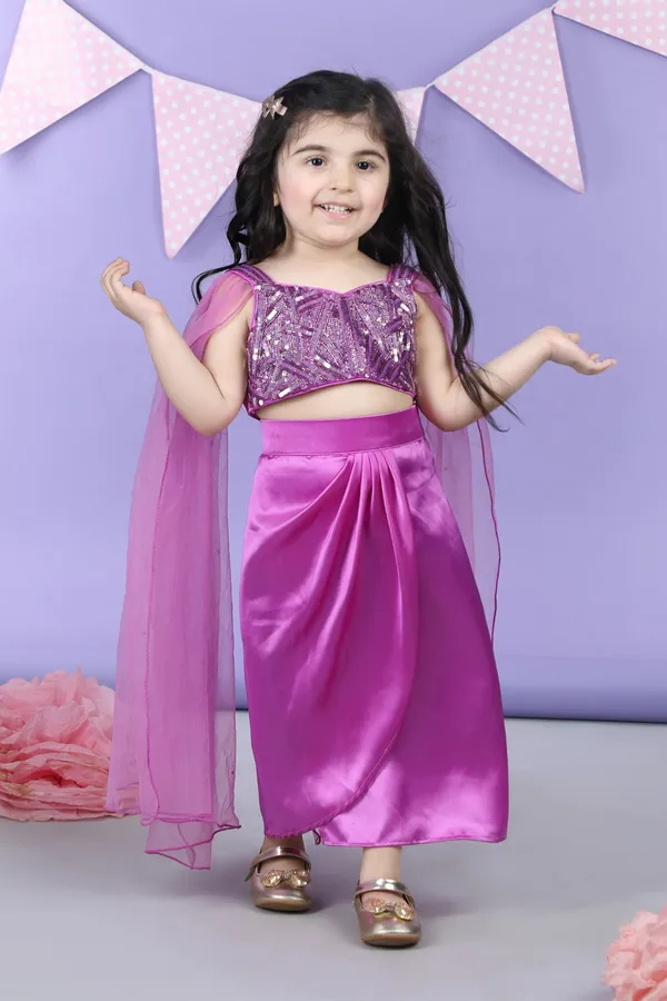 Heavy_Embroidered_Top_With_Dhoti_Style_Skirt_Purple