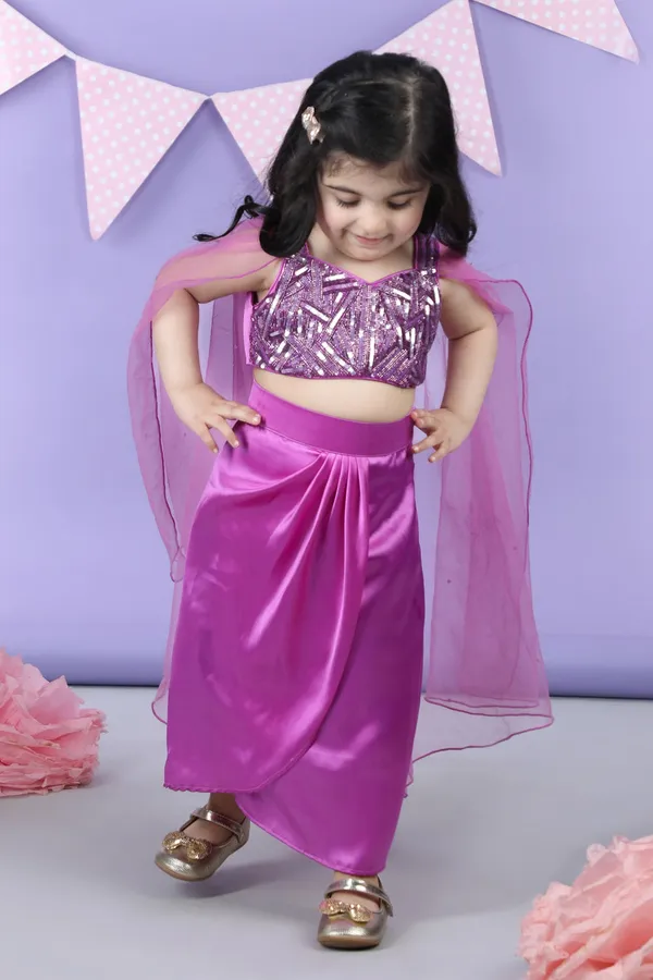 Heavy_Embroidered_Top_With_Dhoti_Style_Skirt_Purple