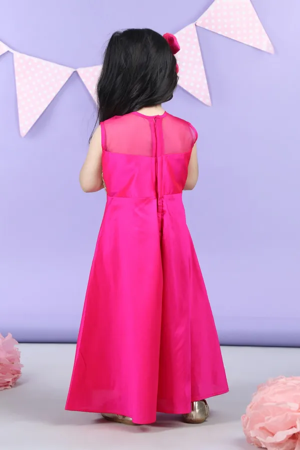 Jumpsuit_Embllished_With_Mirror_Acrylic_Bordered_With_Golder_Beads_Hot_Pink