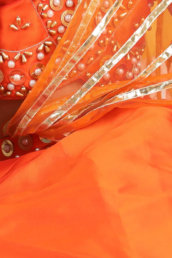 Hand_Emboidery_Blouse_With_Attach_Dupatta_Orange