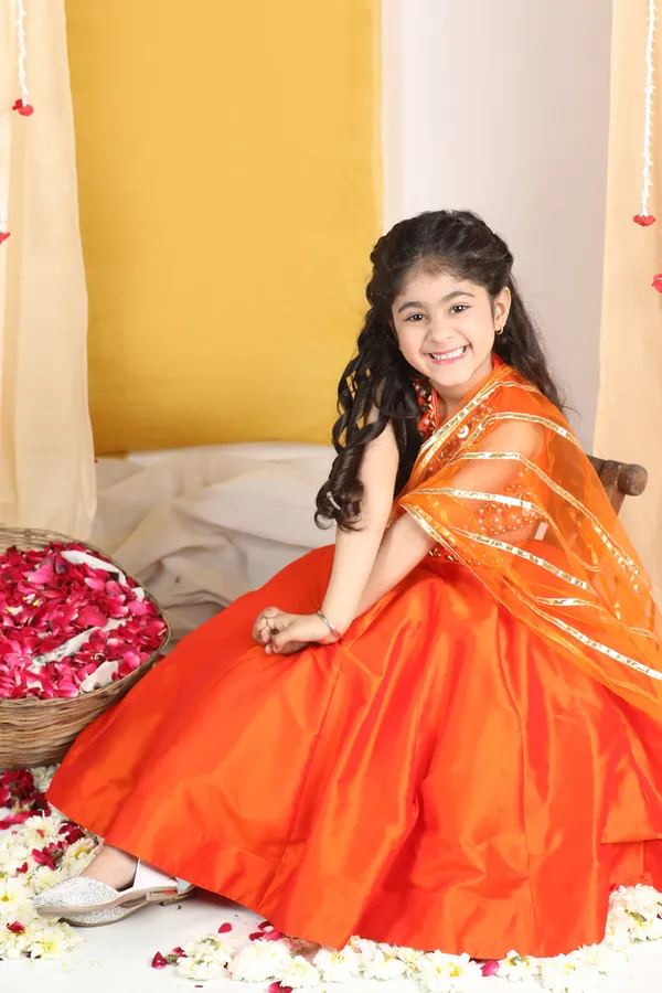 Hand_Emboidery_Blouse_With_Attach_Dupatta_Orange