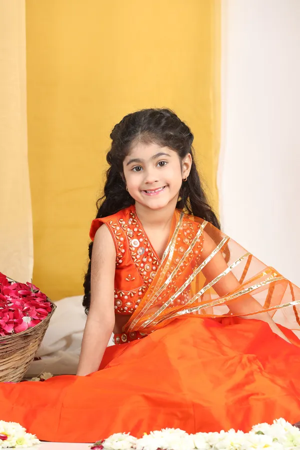 Hand_Emboidery_Blouse_With_Attach_Dupatta_Orange