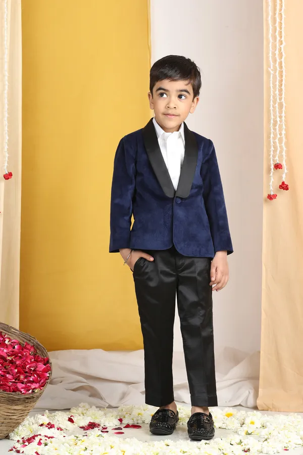 Velvet_Suit_With_Shirt_N_Pant_Blue