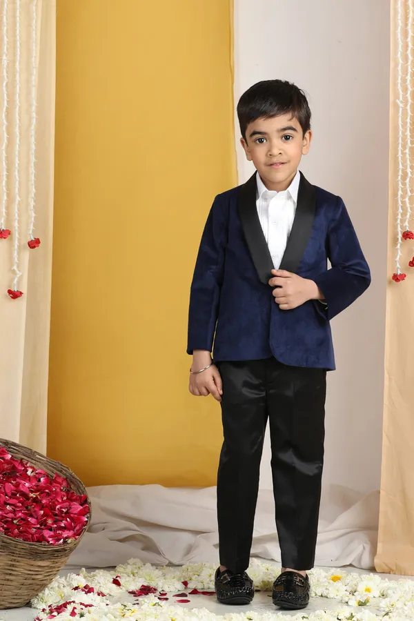 Velvet_Suit_With_Shirt_N_Pant_Blue