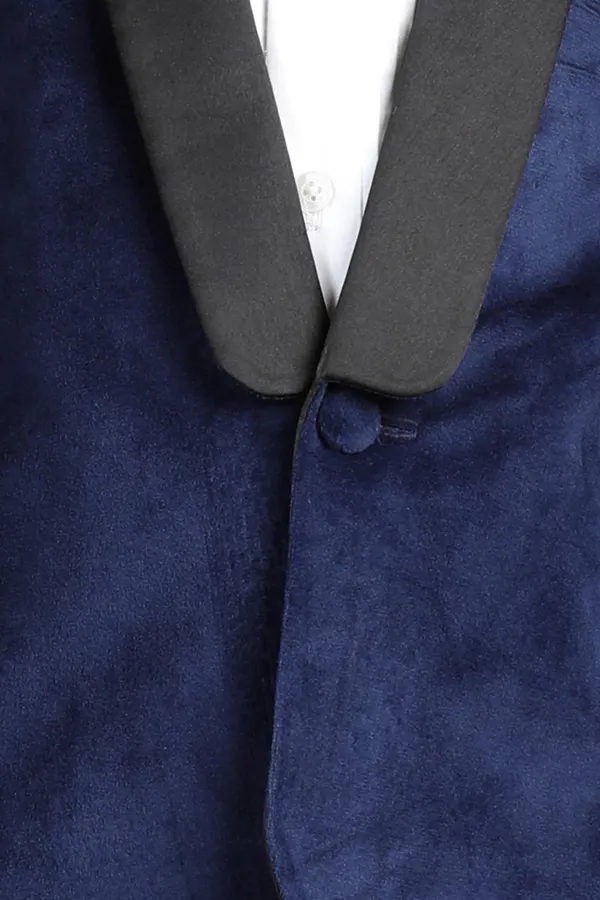 Velvet_Suit_With_Shirt_N_Pant_Blue