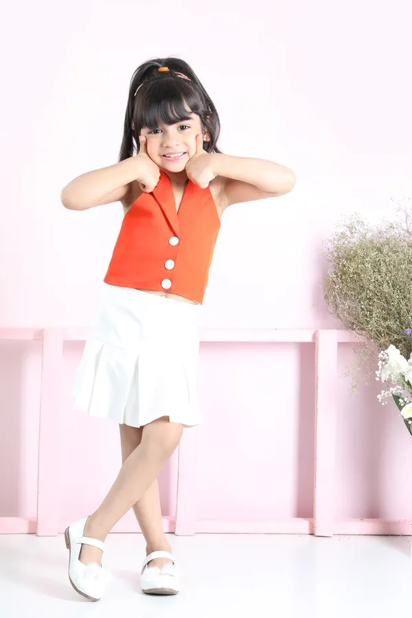 Halter_Waistcoat_And_Skirt_Orange